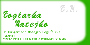 boglarka matejko business card